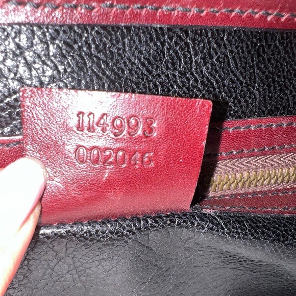 Auth.GUCCI 100% real python skin and burgundy leather shoulder bag,excellent - Picture 16 of 16